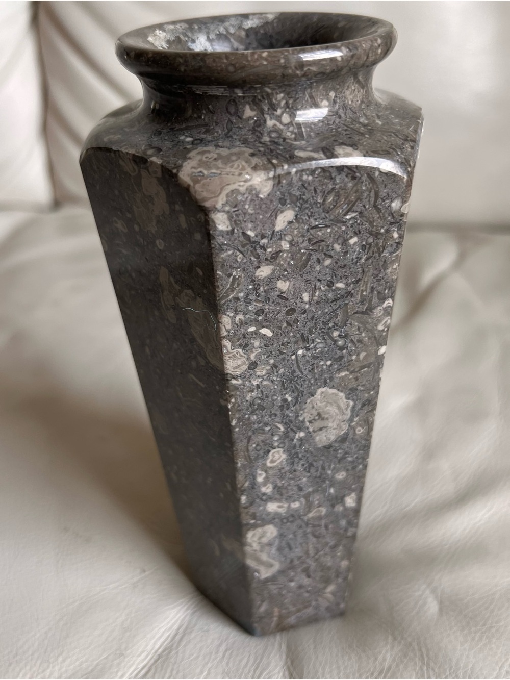 Gray Marble Accent Vase - Elegant Stone Home Accent 7” Made in Pakistan